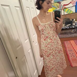 Commense Cream Floral Maxi Dress